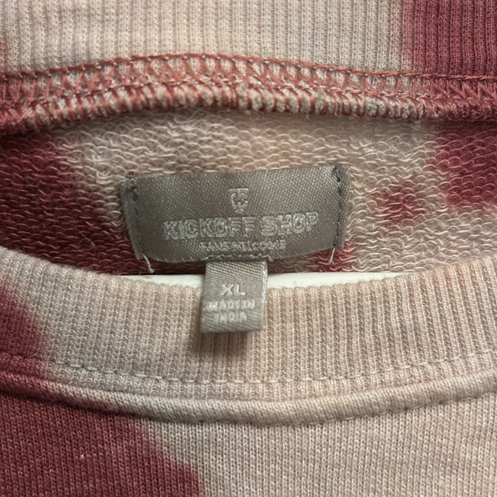 Kickoff Shop dark mauve and off white long-sleeve winter football sweatshirt - Picture 4 of 8